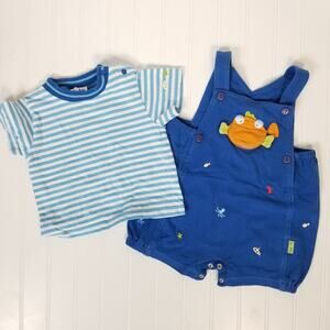 Le Top Overall T-Shirt Outfit Set 6M